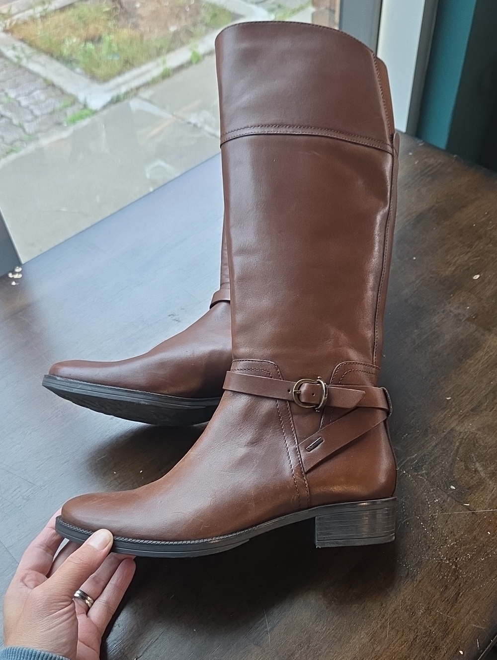 Geox Size 5 Women’s Tall Brown Leather Waterproof Amphibeox Boots NEW